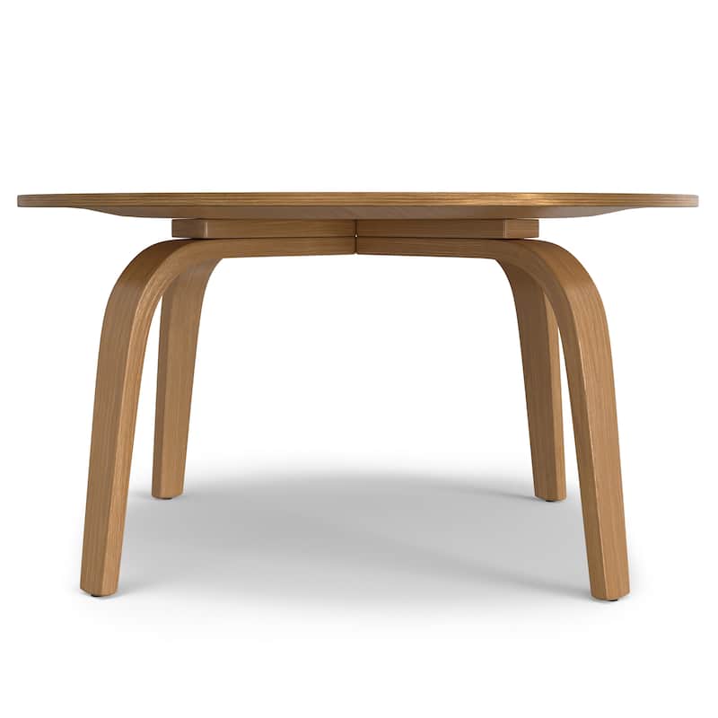 Simpli Home Payton 34 inch Wide Round Contemporary Coffee Table in Natural - 33 inch Wide