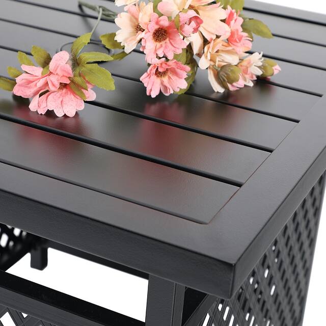 Outdoor Adjustable Cushioned Metal Patio Recliner Lounge Chair