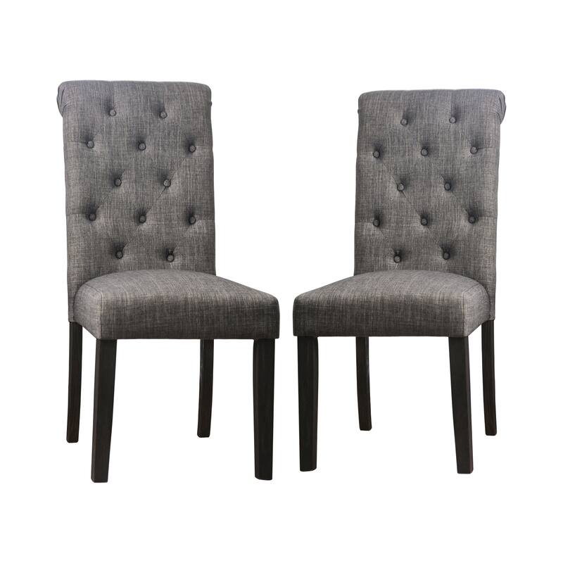 Copper Grove Chalwa Tufted Linen Fabric Dining Chairs (Set of 2)