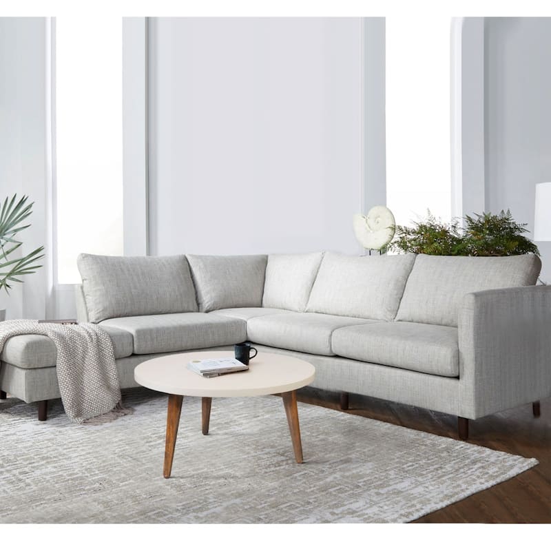 24 Inch Round Wooden Coffee Table with Splayed Legs, White and Brown - 12.4 H x 23.62 W x 23.62 L Inchaes