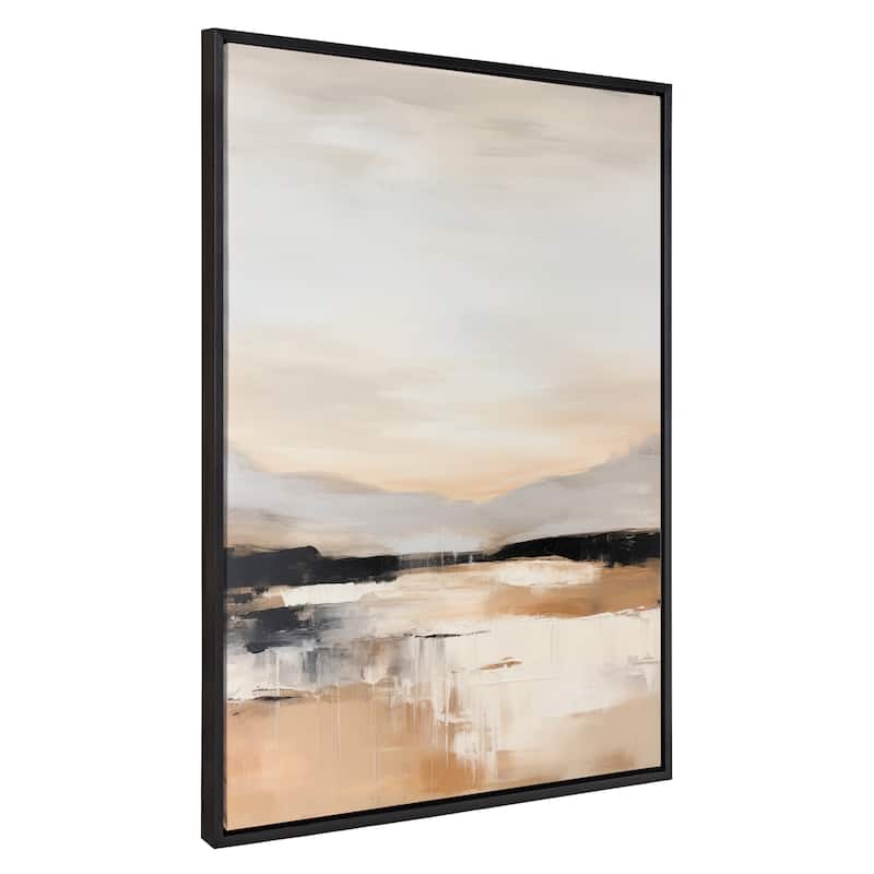 Kate and Laurel Sylvie Peaceful Landscape III Framed Canvas by Amy Lighthall - 31.5x41.5 - Black