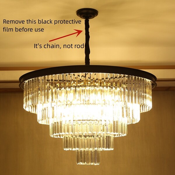 5-Tier Crystal Ceiling Pendant Glam Chandeliers - Bed Bath