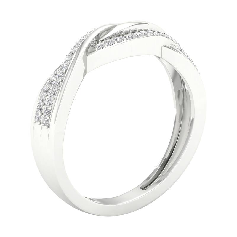 1/6ct TDW Diamond Criss Cross Promise Band in 10K Gold for Women
