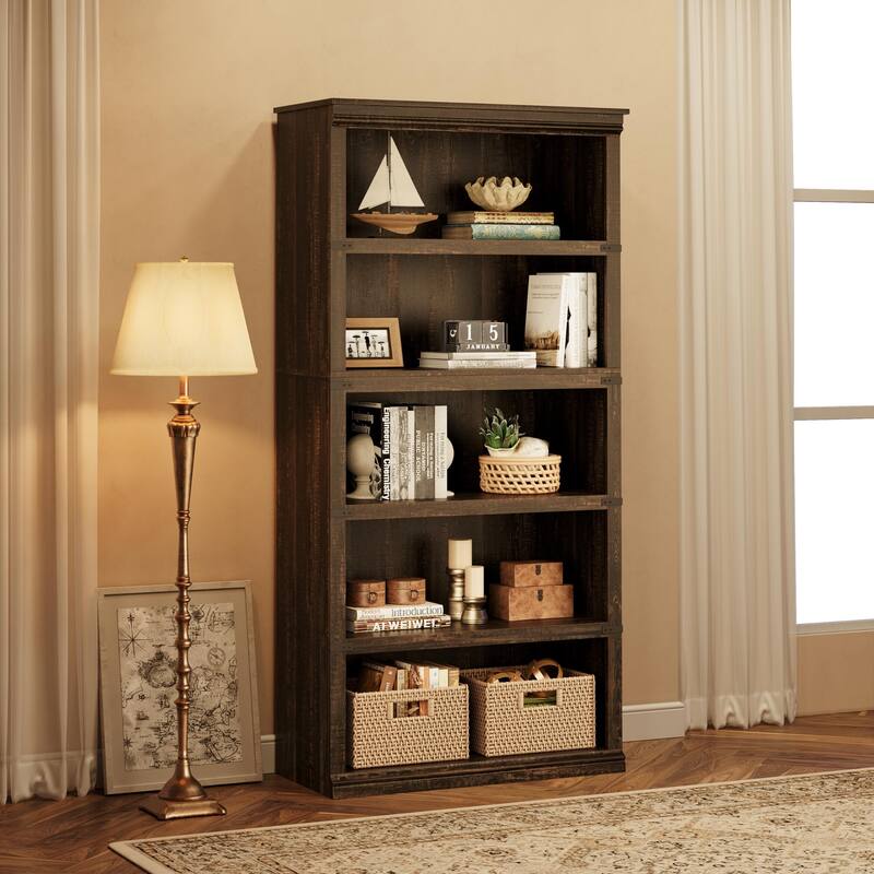 5 Tier Bookcase Modern Farmhouse Book Shelf