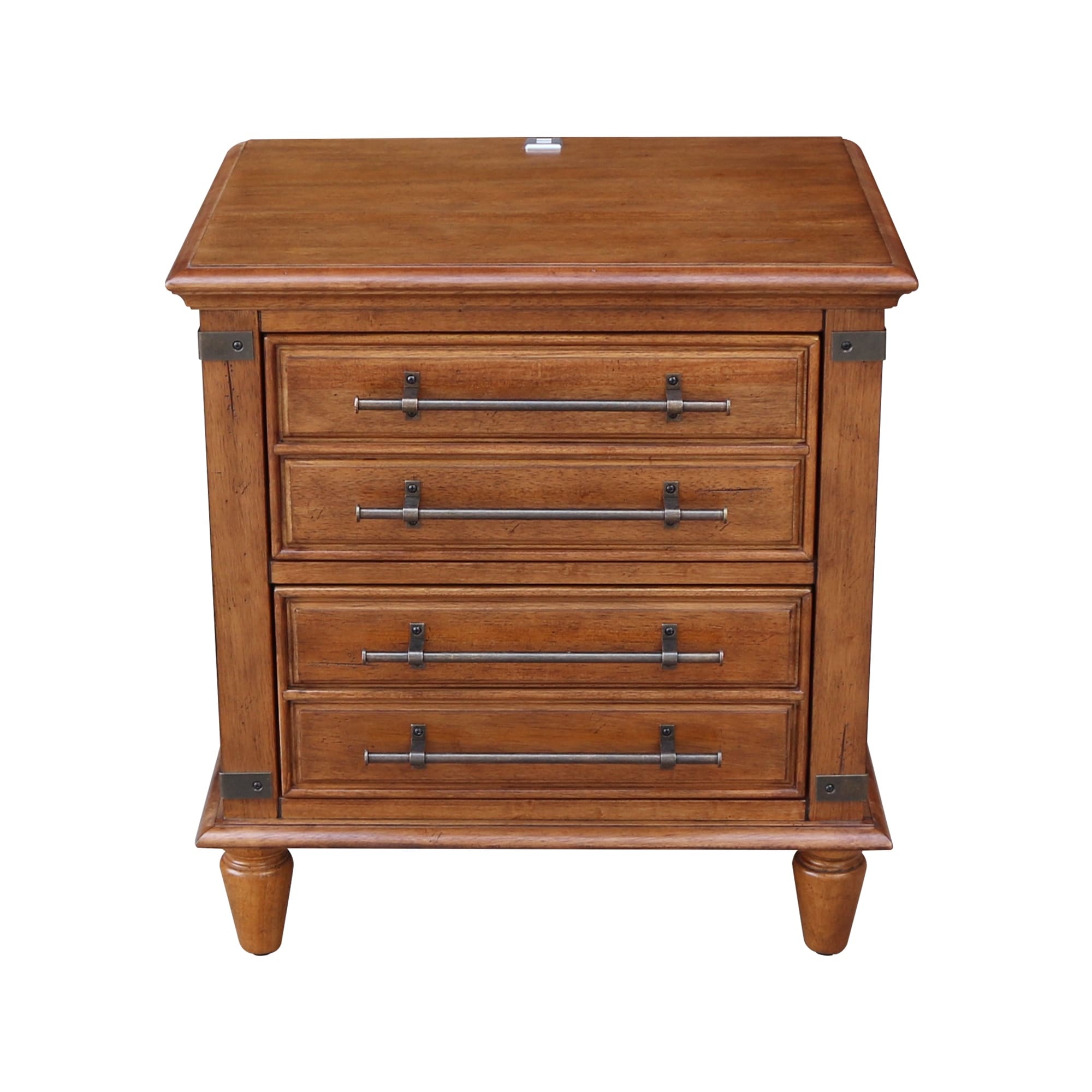 International Concepts Solid Wood 2-Drawer Nightstand with USB Charging