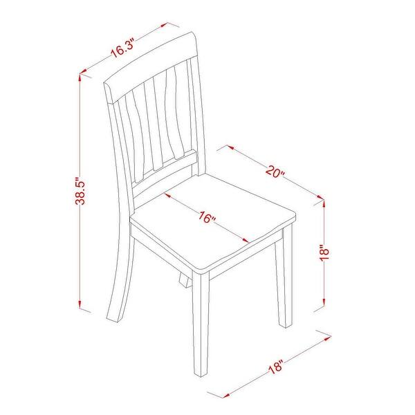 dimension image slide 2 of 3, East West Furniture 5 Piece Dining Room Furniture Set- a Round Kitchen Table and 4 Dining Chairs, Black & Cherry (Seat Options)
