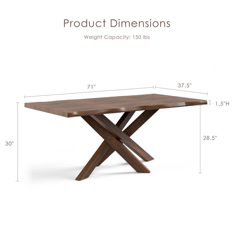 Furniture of America Abigail II Mid-Century Modern Handfinished Solid Wood 71-inch Dining Table
