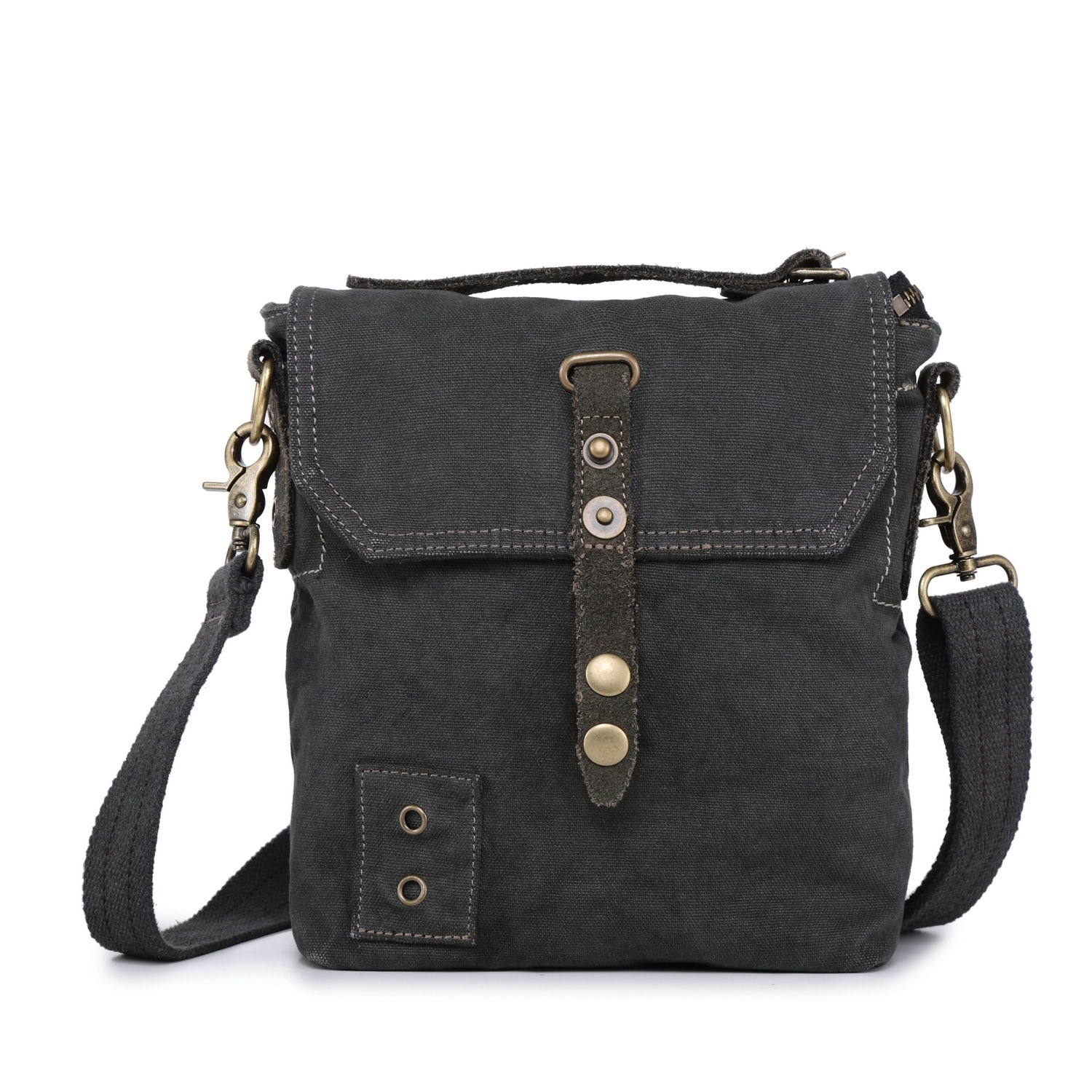 black canvas crossbody purse