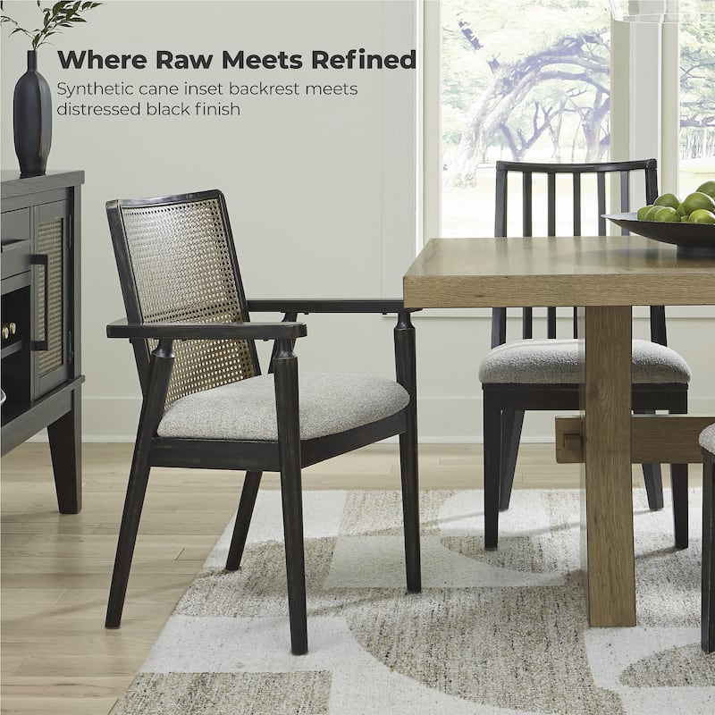 Signature Design by Ashley Galliden Black/Gray Dining Arm Chair - 22.13"W x 22.38"D x 35.13"H