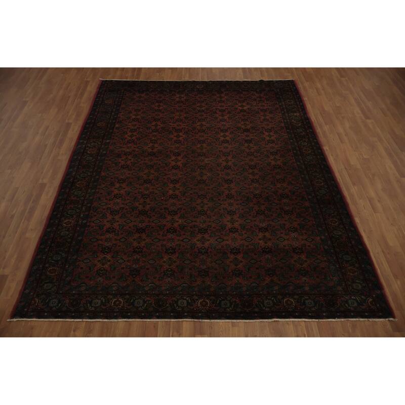 Hand Knotted Oriental 100% Wool Carpet Traditional Floral Pink Mahal Area Rug - 10' 11'' X 8' 9''