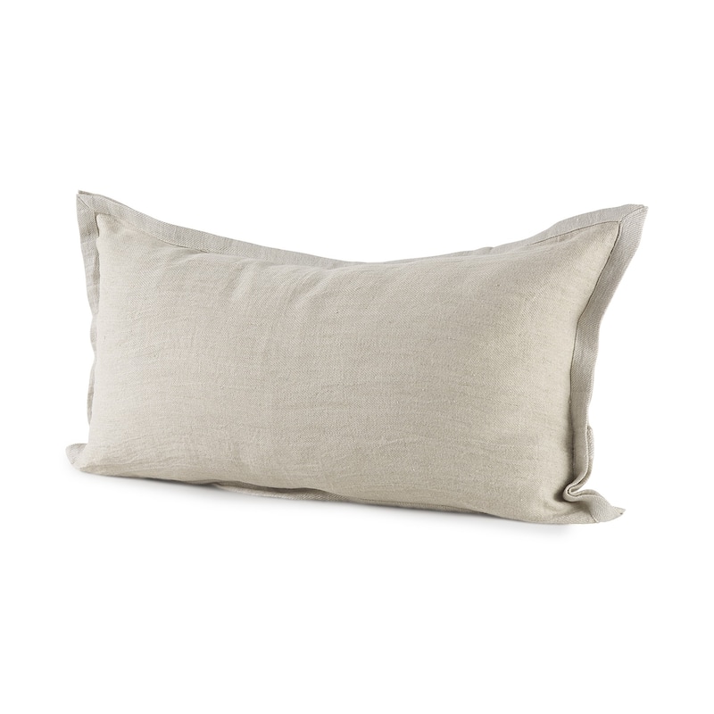 Cream Bordered Pillow Cover - 26"W x 14"D x 1"H