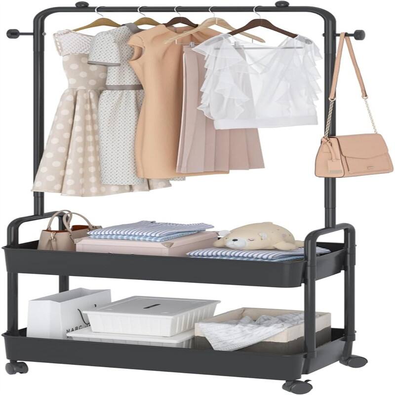 Metal Clothing Racks - 11.02"D x 23.62"W x 63.77"H