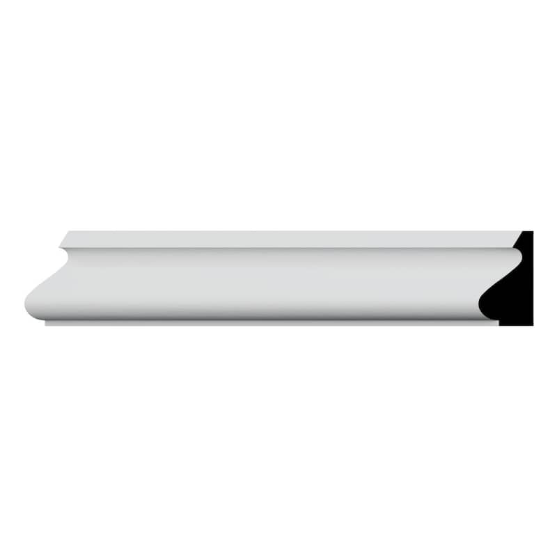 WM163: Americraft Finger-Joint Pine Base Cap Moulding - 11/16"D x 1 3/8"W x 96"L - Primed Fingerjoint Pine
