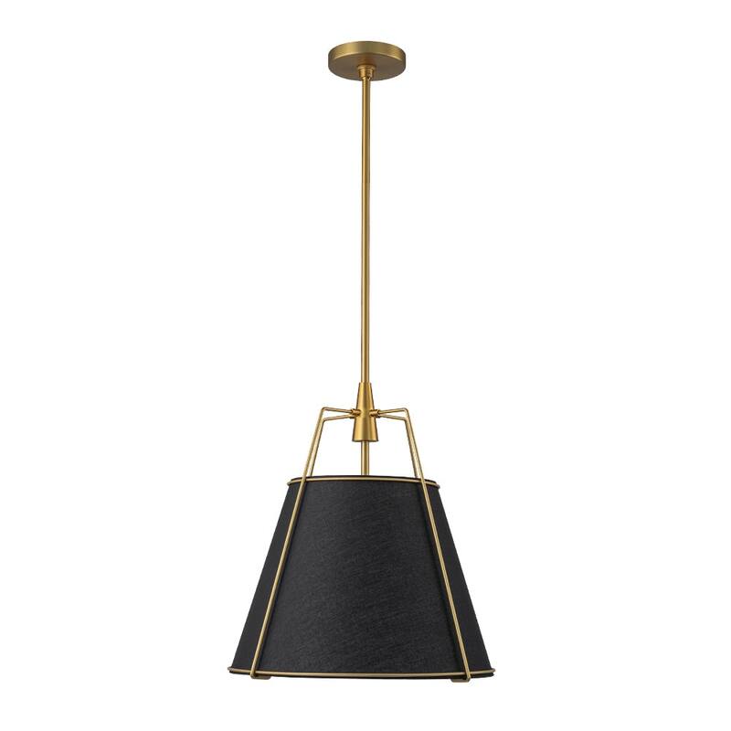 Mid Century 4-Light Conical Fabric Shade Lantern Pendant Ambient Light