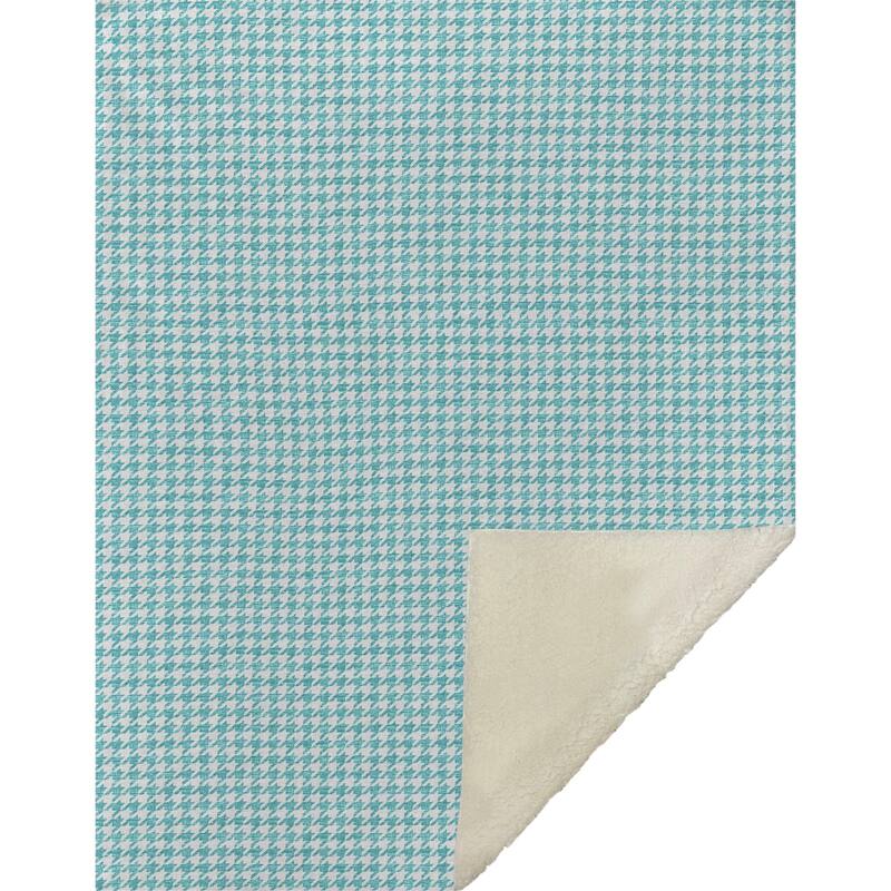 Premium Machine Washable ASB137 Modern Houndstooth Sherpa Throw Blanket