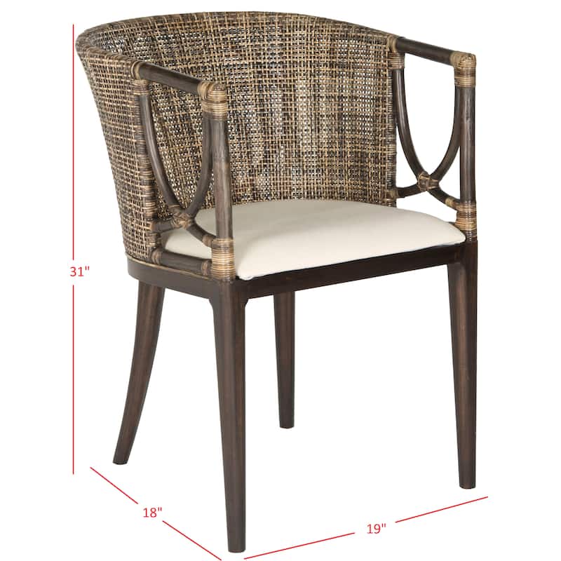 SAFAVIEH Olafia Dining Brown/ Black Arm Chair - 22.3" x 23.3" x 31.5" - 22Wx23Dx32H