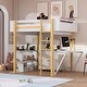 preview thumbnail 2 of 30, Full Size Loft Bed with Built-in Storage Cabinet, Cubes & Foldable Desk, Solid Wood Loft Bed Frame for Kids Teens Adults