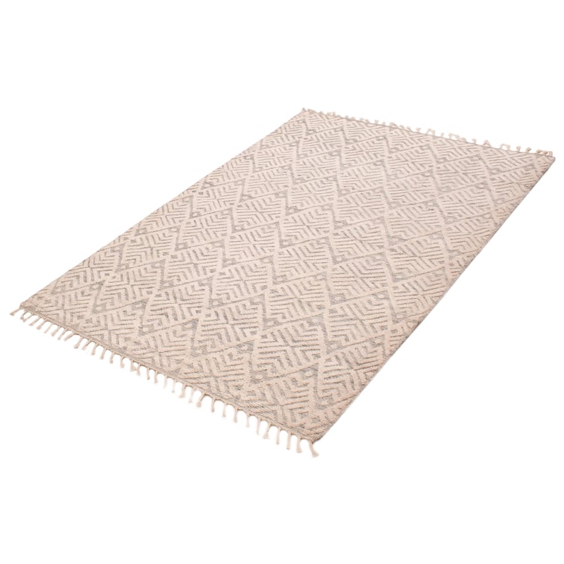 ECARPETGALLERY Hand-knotted Tangier Ivory Wool Rug - 5'3 x 7'10