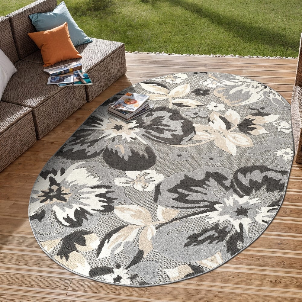 Bergamo Contemporary Floral Indoor/Outdoor Area Rug