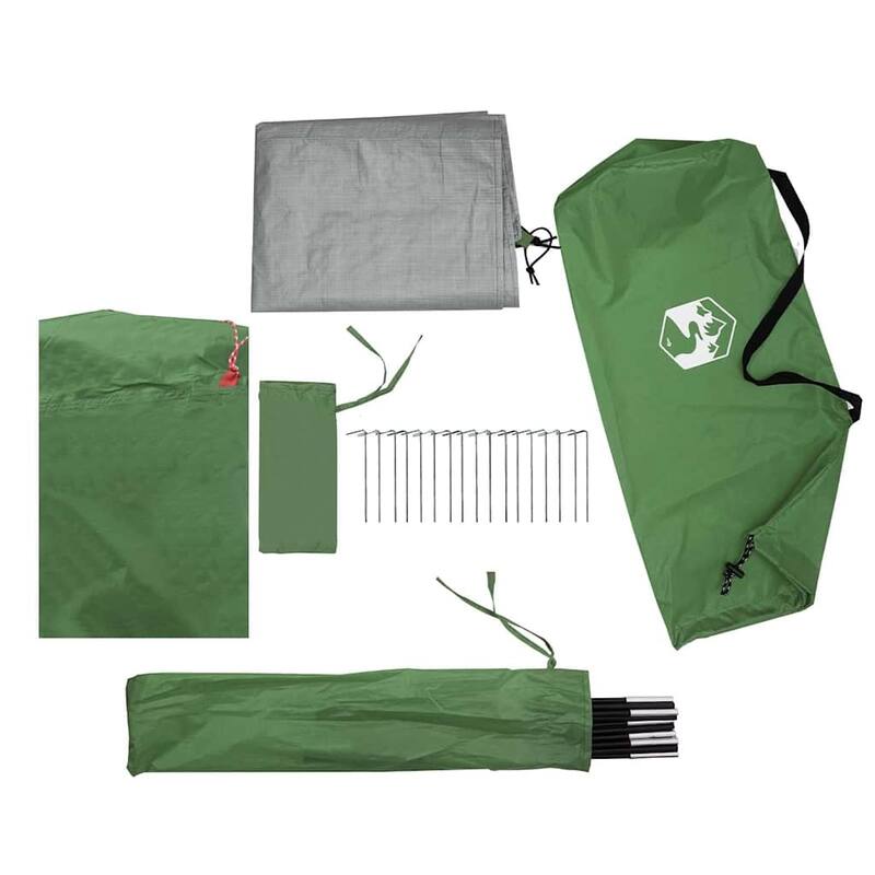 vidaXL Car Tent 4-Person Green Waterproof - 118.1 x 118.1 x 90.6"