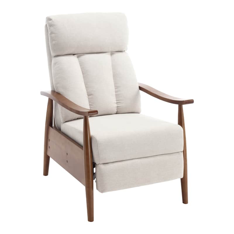 Modern Adjustable Recliner Chair, Wood Frame Armchair Accent Chair Lounge Chair Upholstered Sofa Chair for Living Room