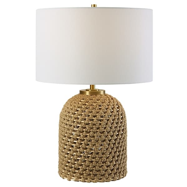 slide 2 of 7, Uttermost Kendari Rope & Rattan Table Lamp - 25"H,   Shade 10"H x 17"Dia.
