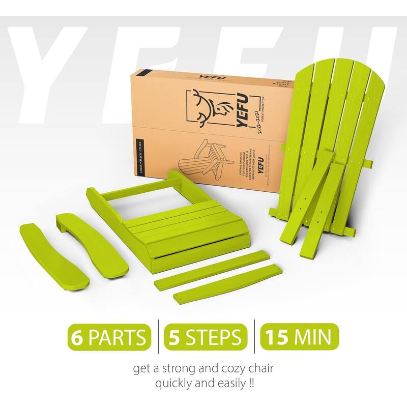 WINSOON All Weather HIPS Outdoor Plastic Adirondack Chairs Set of 2