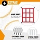 preview thumbnail 7 of 11, Zealfeel 4 x 4.5 ft Baseball Rebounder Steel Pitch Back Net with 2 Strike Zones and Bag