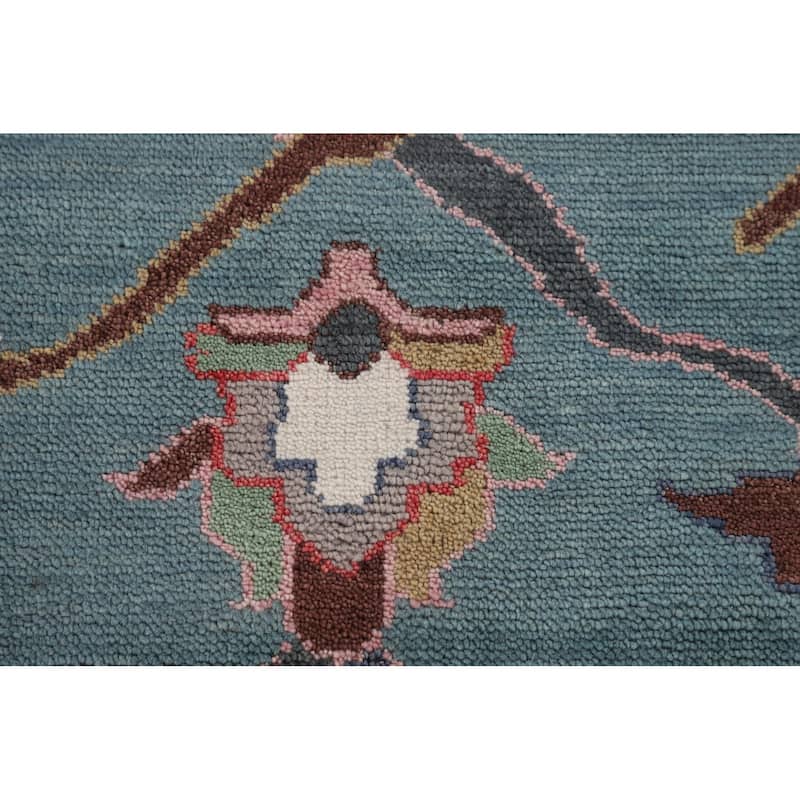 All-Over Oushak Oriental Area Rug Hand-Knotted Wool Carpet - 8'4" x 9'9"