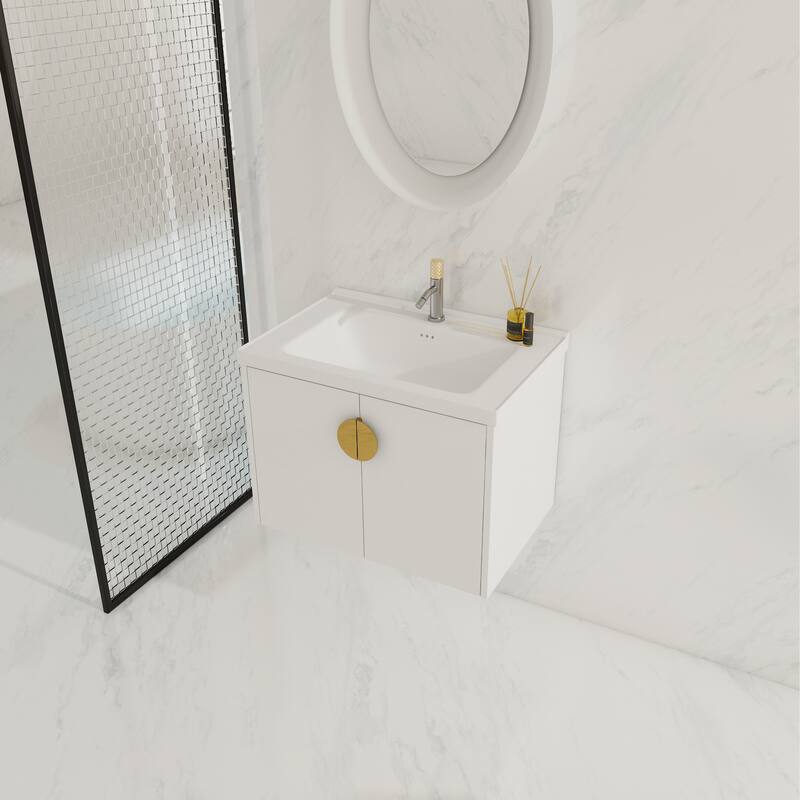 28 Inch Soft Close Doors Bathroom Vanity with Sink, For Small Bathroom