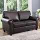 preview thumbnail 4 of 7, Abbyson London Top Grain Leather 2 Piece Loveseat and Sofa Living Room Set