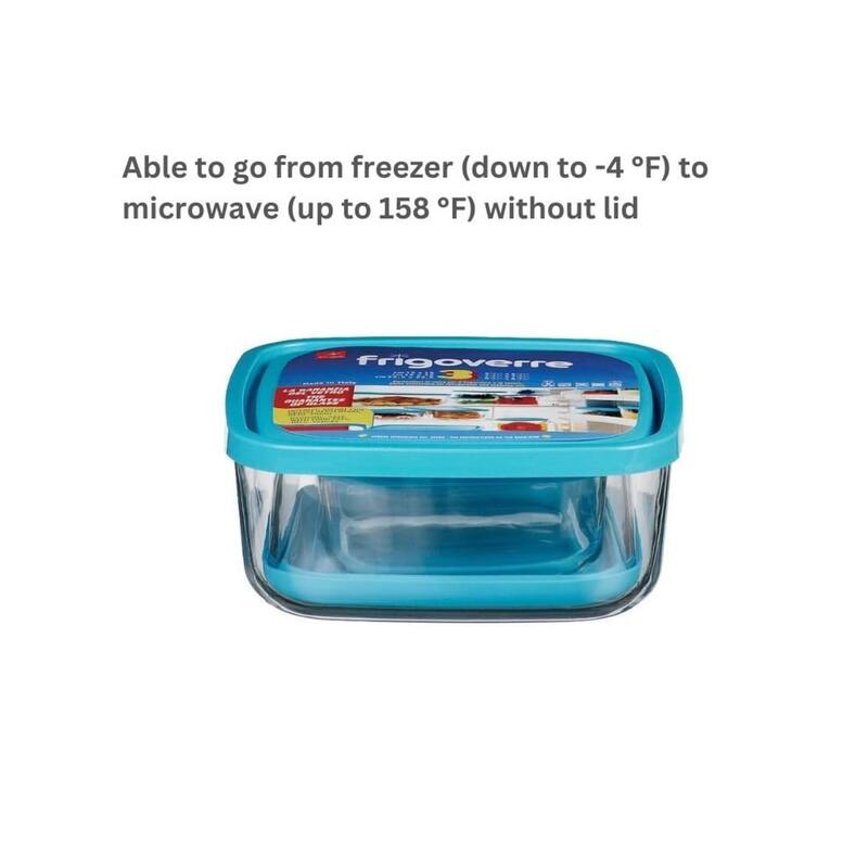 Bormioli Rocco Frigoverre 3 Piece Square Food Storage Container Set - 25.25 oz