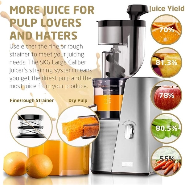 Masticating juicer shop with large chute