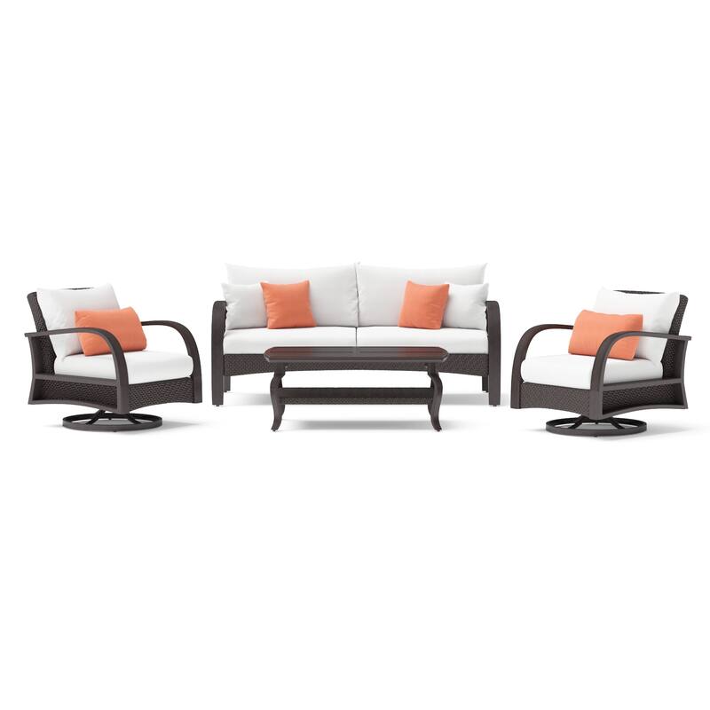 Barcelo 4 Piece Sunbrella Outdoor Patio Motion Seating Set with Table