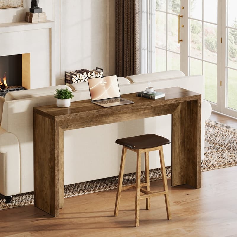 55.1-Inch Wood Long Console Table Sofa Table for Entryway Living Room