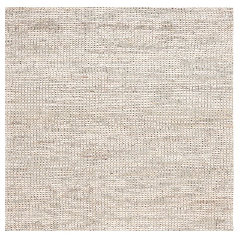 SAFAVIEH Handmade Marbella Fine Modern Jute Rug - 6' Square - Light Grey
