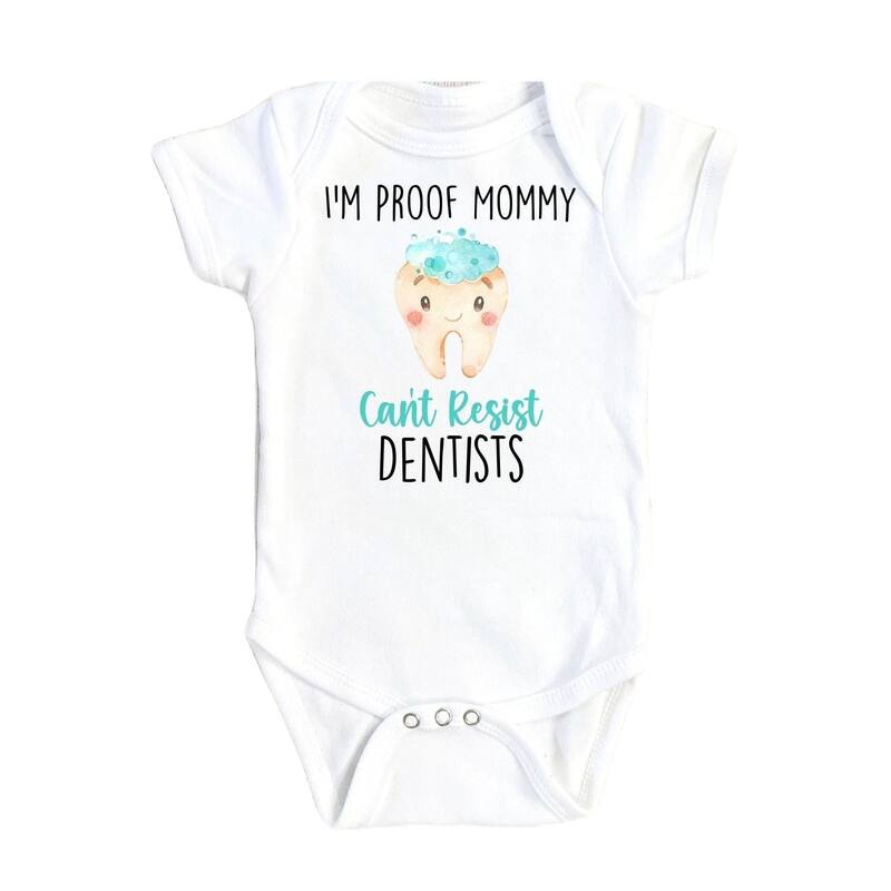 Dental - Baby Boy Girl Clothes Infant Bodysuit Funny Cute Newborn 6 - White - 6-9M