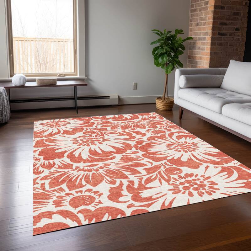 Alsilu Botanic Elegance Weather Resistant Classic Meets Modern Outdoor Rug
