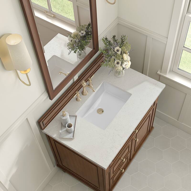 James Martin Vanities Lorelai 36" Single Vanity, Mid-Century Walnut - Lime Delight