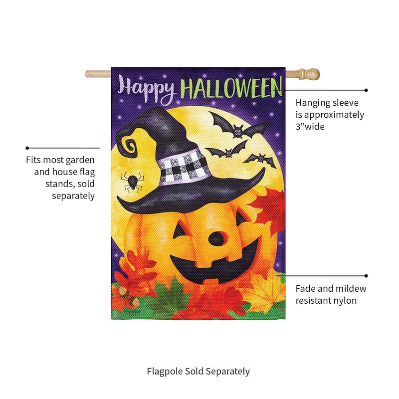 28 in. x 44 in. Jolly Jack House Textured Suede Flag