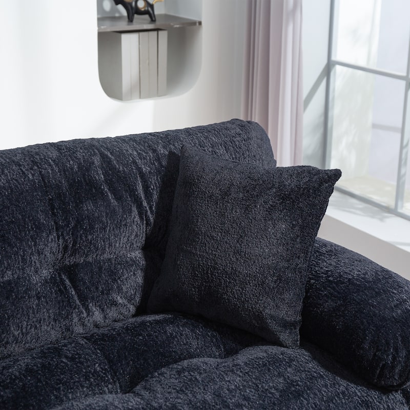 84" Upholstered 3-Seater Sofa with Memory Foam & Comfort Pillows
