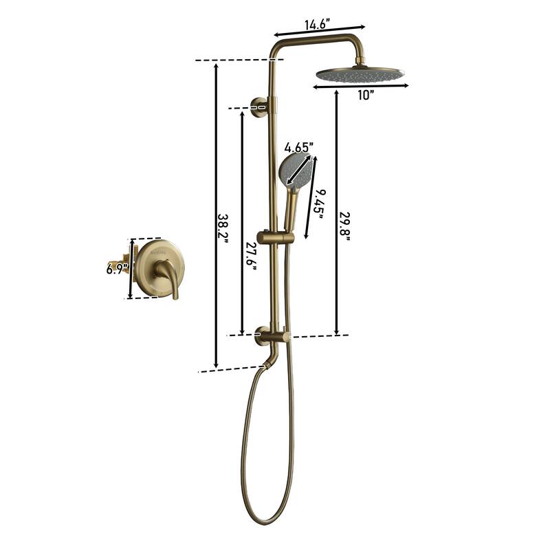 Dual Function Wall Mount Integrated Shower System with Control Valve Shower