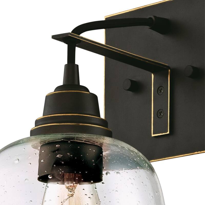 Westinghouse Eldon One-Light Indoor Wall Fixture, Oil Rubbed Bronze Finish with Highlights and Clear Seeded Glass - 1-Light