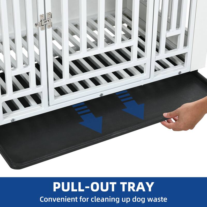 Moasis Heavy Duty Dog Crate End Table Kennel Pet Crate with Removable Tray and Lockable Door