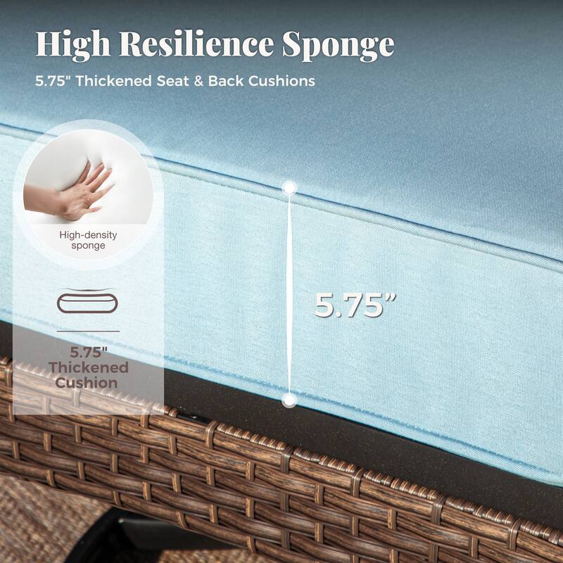 MAISON ARTS 4-Seat Patio Conversation Sets with 2 Rocking Sofa Chairs, 1 Loveseat Sofa and 1 Coffee Table