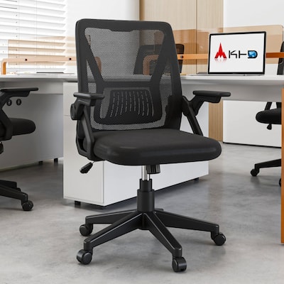 VECELO Translucent Mesh Office Chair with 360° Swivel Adjustable Height 90° Lifting Armrests for Home Office & Gaming Chair