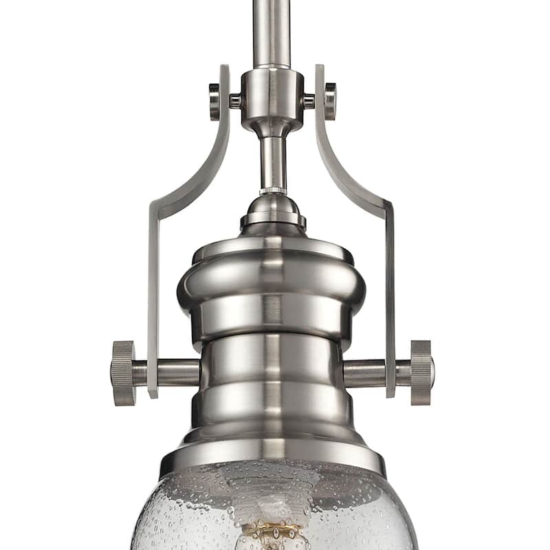 Elk Home Chadwick Satin Nickel With Clear Seeded Glass 1 Light Pendant