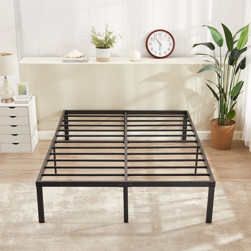 Javlergo 14/16/18 Inch Metal Platform Bed Frame, Heavy Duty Slat Support /No Box Spring Needed - 16"H - Full