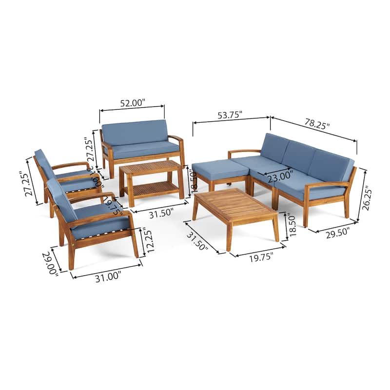 Grenada 7-Seater Sectional Sofa Chat Set with Ottoman by Christopher Knight Home
