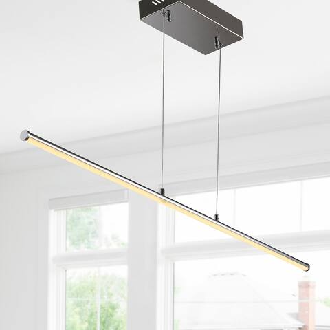 Ali 39.5" Dimmable Adjustable Integrated LED Metal Linear Pendant, by JONATHAN Y